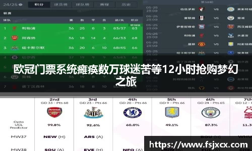 欧冠门票系统瘫痪数万球迷苦等12小时抢购梦幻之旅